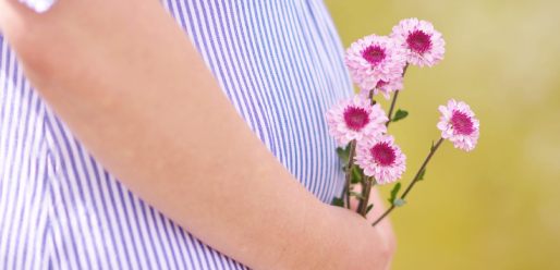Holding flowers