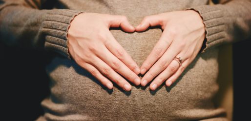 Heart shape on belly 