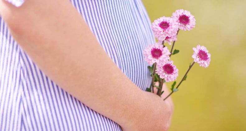 Holding flowers